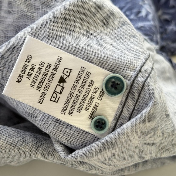 Robert Graham Shirt Mens XL Blue Classic Fit Linen Blend Long Sleeve Button Up - Picture 13 of 16